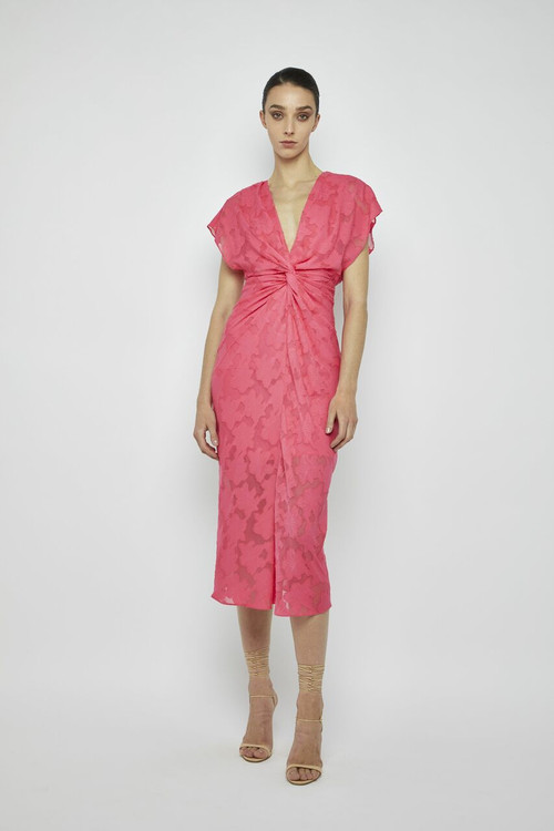 open lace back dress Friday Night Glam Shift Dress In Hot Pink main image 1