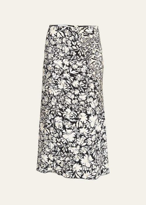 JIL SANDER★素敵！Leopard-print poplin midi skirt Ganni Brown Pleated Leopard Print Georgette Midi Skirt | Jules B