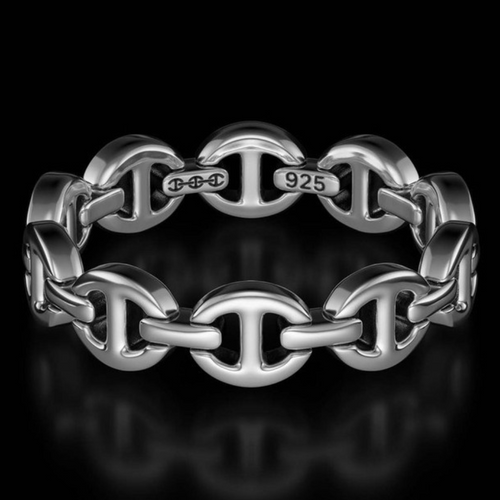 Hoorsenbuhs Sterling Silver Micro Dame Tri-Link III Ring