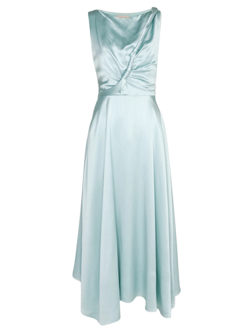 Roksanda Brida Silk Satin Dress in Saltwater
