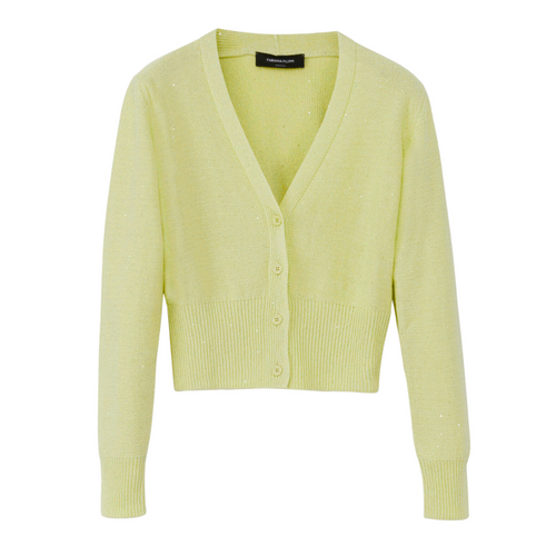 Fabiana Filippi Cropped Sequined Cardigan in Pistachio