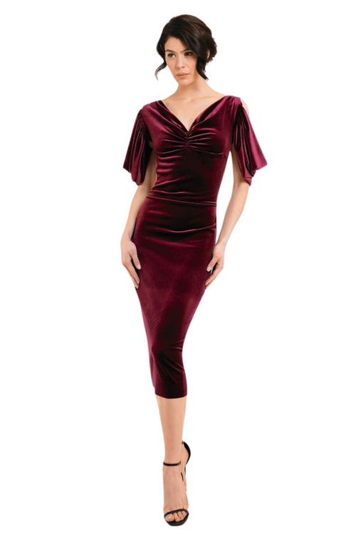 white christmas dresses Flocked Velvet Mesh Mini Dress main image 1