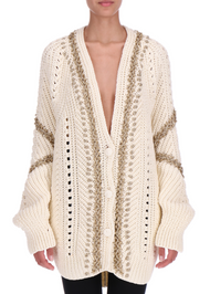 Ermanno Scervino Oversized Cotton Cardigan in White, Size X-Small