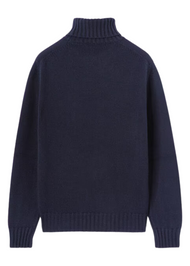 Loro Piana Men's Grafton Cashmere Dolcevita Sweater in Blue Navy