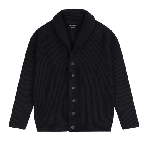 Begg x Co Yacht Cashmere Knitted Cardigan in Black