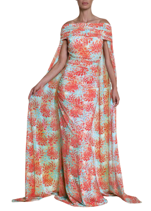 Chiara Boni La Petite Robe Rikyu Illusion SPL Print Long ZP Gown