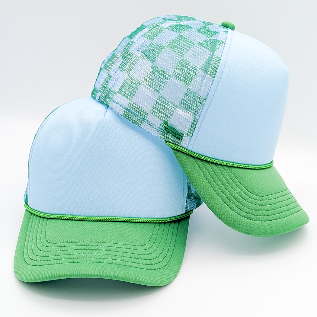 blue-and-green-checkered-foam-  display picture 2