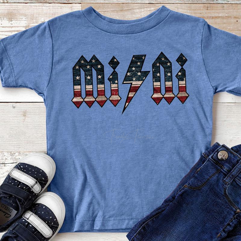 Mama AC/DC Patriotic Screen Print Heat Transfer - Trendy Transfers