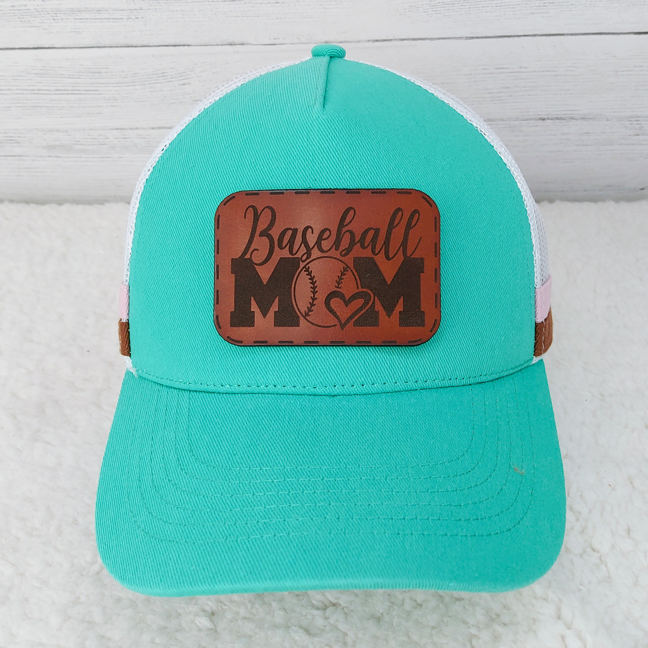 LHP0010 Baseball Mom Leather Engraved Hat Patch 3x2 – RCAWholesale