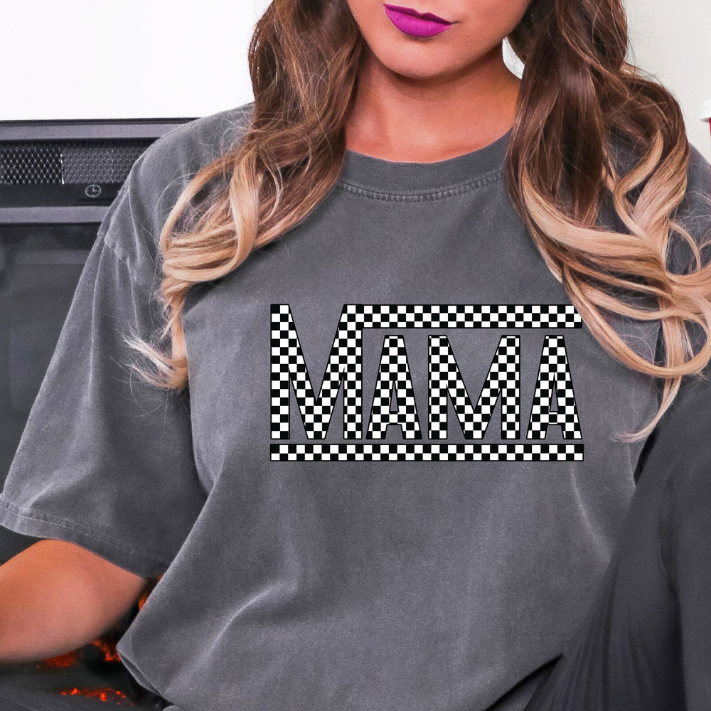 Checkered Mama DTF Transfer | Cool Mom Shirt Design | Trendy Transfers