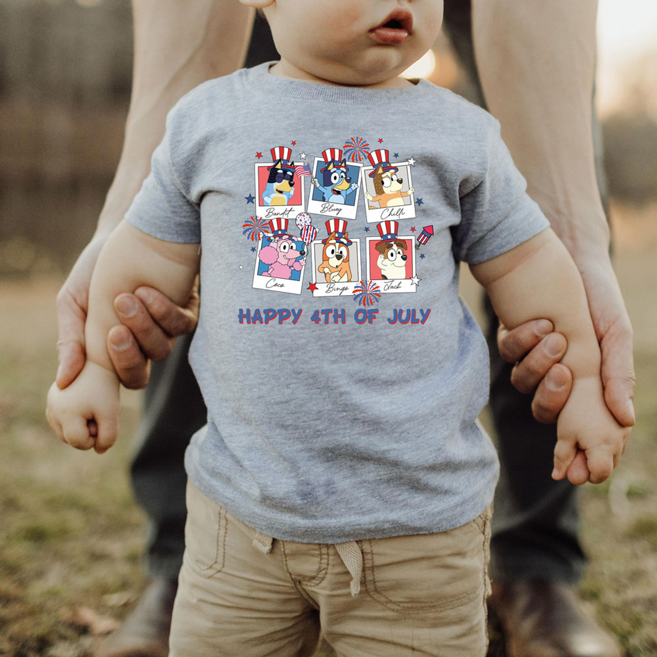 Blue Dog Happy 4th Of July DTF Heat Transfer