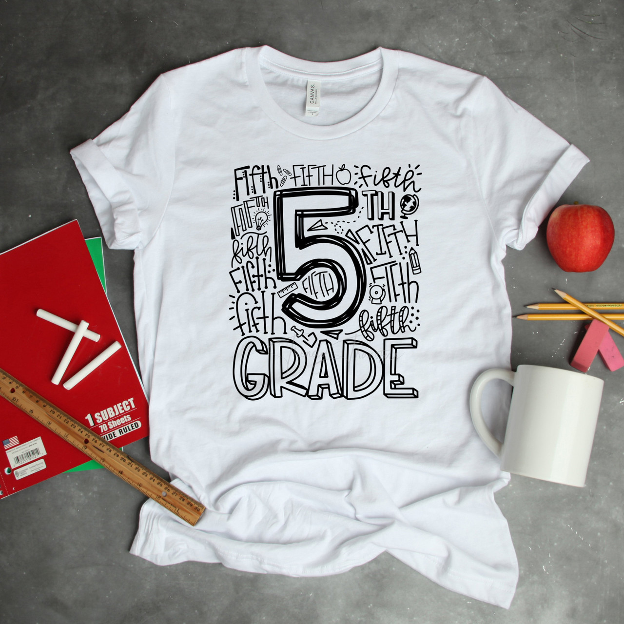 Fifth Grade Typography Word Art Sublimation Transfer - Trendy Transfers