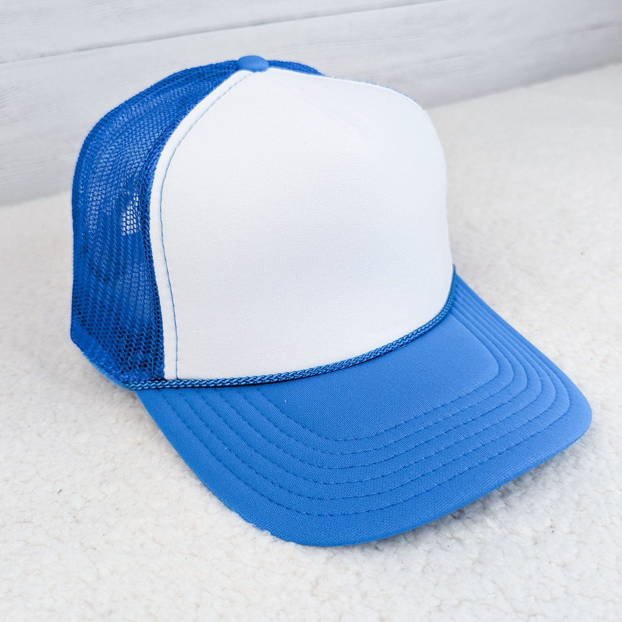 Blue and White ZOA Energy Trucker Hat NOS Energy Drink Sprint Car Series- Blue & White Fitted Hat  main image 2