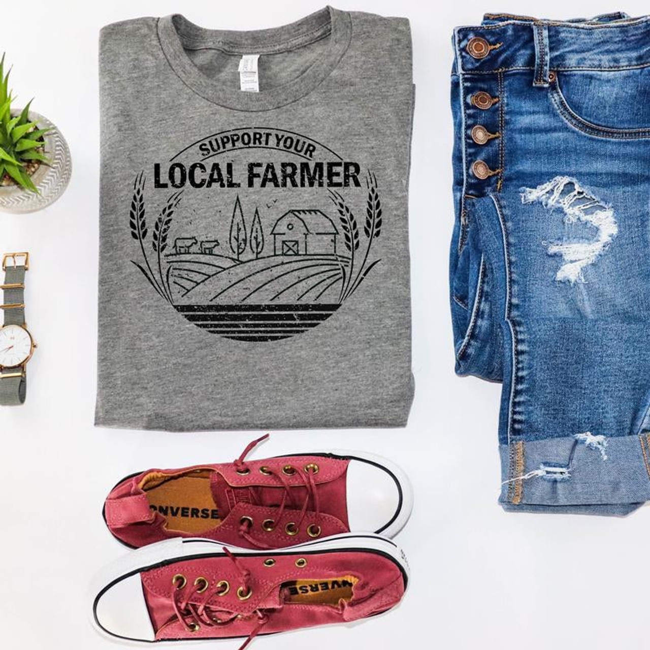 Support Your Local Farmer Screen Print Transfer - Trendy Transfers