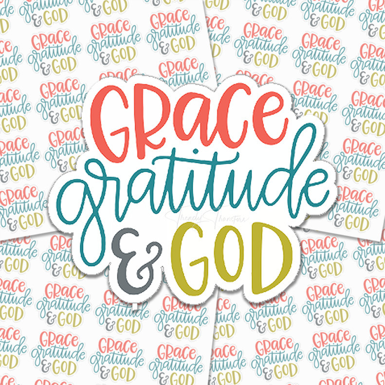 Grace Gratitude &amp; God Sticker Sheet - Trendy Transfers