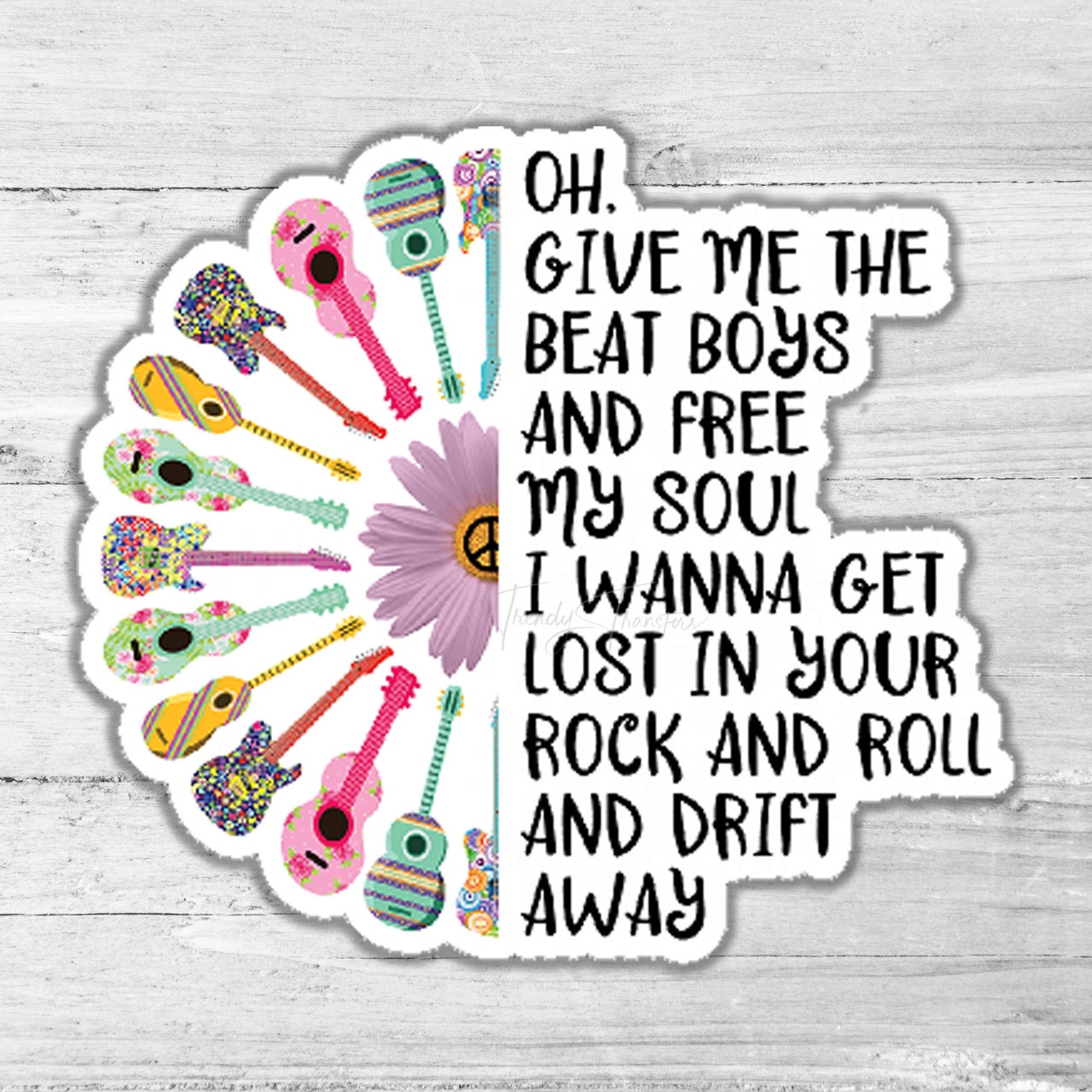 Give Me The Beat Boys Guitar Cut Sticker