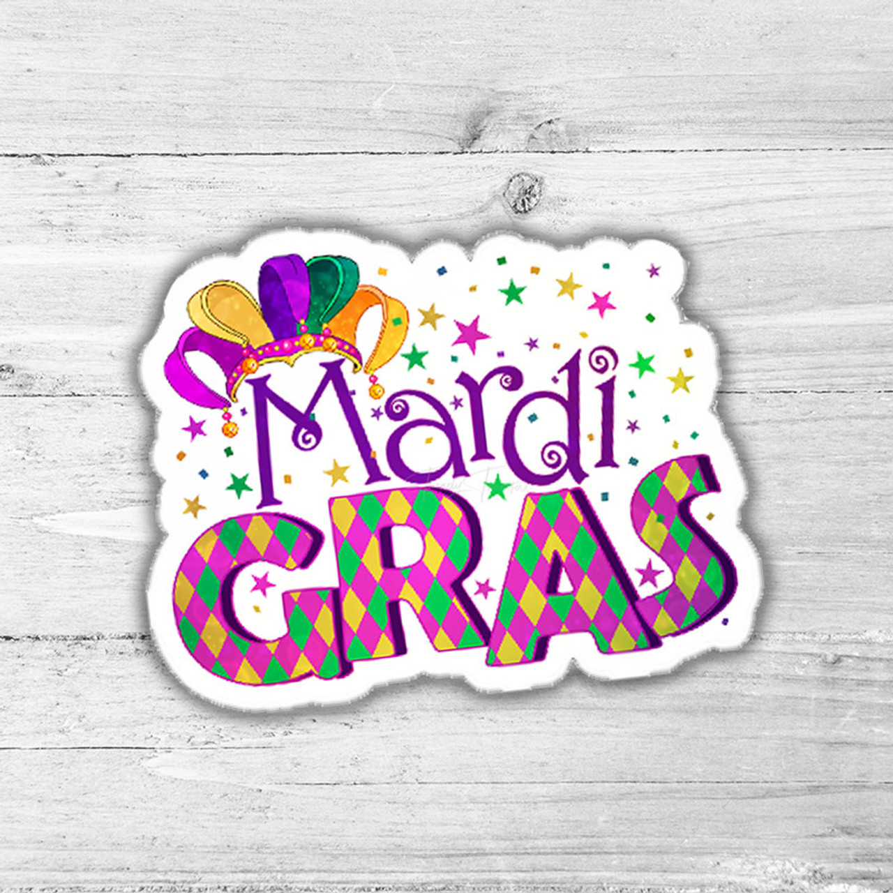 Mardi Gras Die Cut Sticker