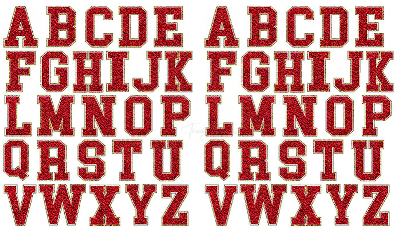 Chenille Letters red smaller Size 