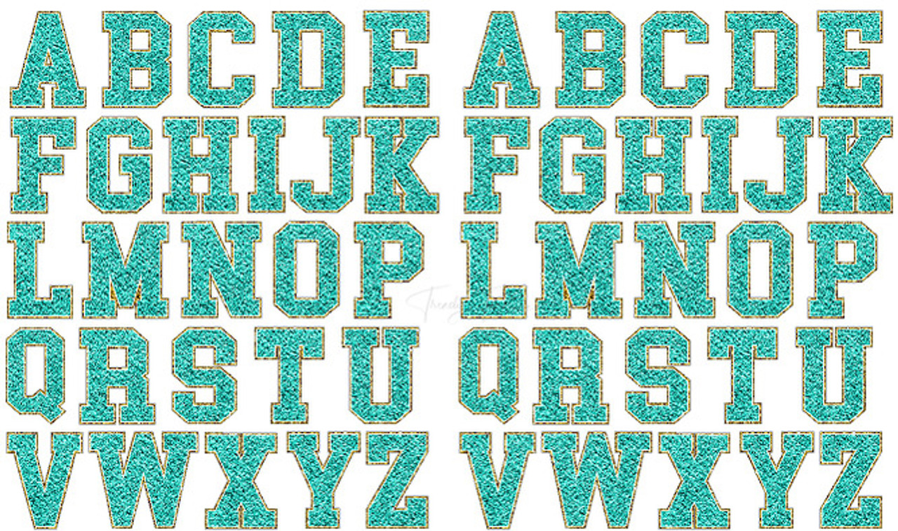 Yellow Chenille Glitter Letters Sticker Sheet