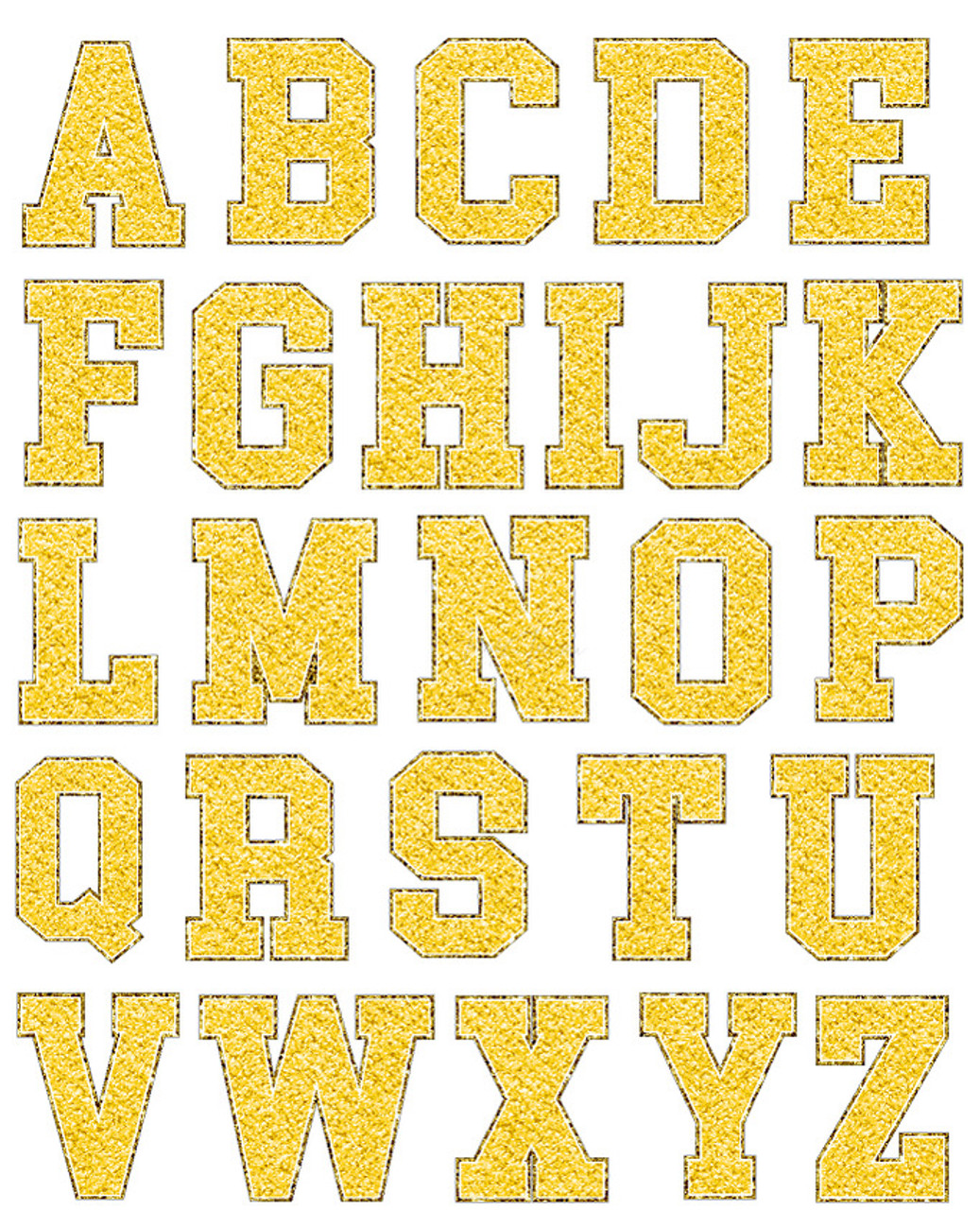 Gold glitter letters alphabet sticker sheets