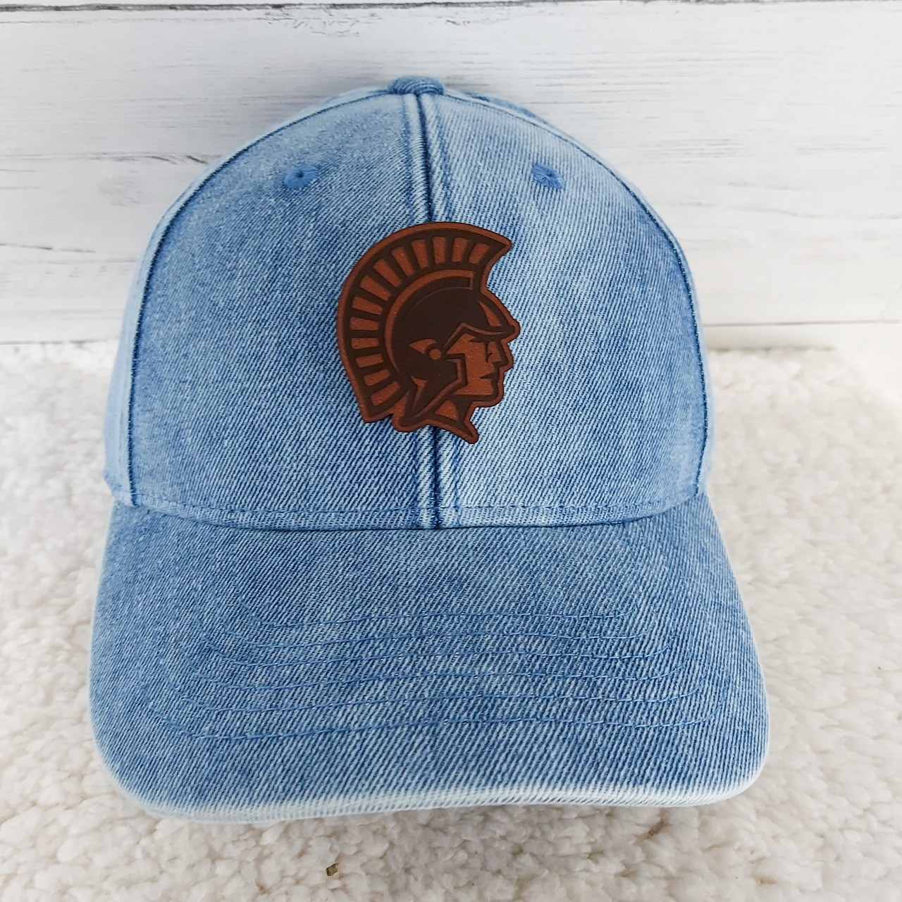 90004 - Leather Hat Patches - SPARTANS MASCOT (HAT PATCHES) – Willow Crate