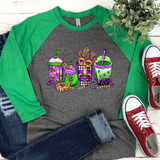 Mardi Gras Lattes DTF Heat Transfer