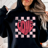 Love Heart Checkered DTF Heat Transfer