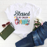 Blessed To Be Called Grammy Sublimation Transfer, a colorful and decorative design on a white T-shirt celebrating grandmothers.