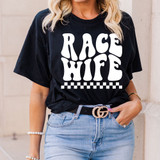 Race Wife WHITE DTF Heat Transfer