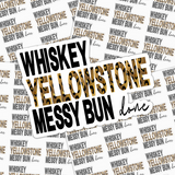 Whiskey Yellowstone Messy Bun Done Sticker Sheet