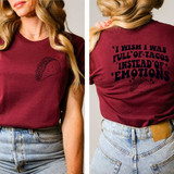 Taco Outline ONLY DTF Heat Transfer, black taco outline design printed on a maroon t-shirt