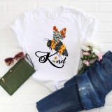 Be Kind Bee Kind Sublimation Transfer, white T-shirt with a colorful bee and floral design, displaying the word 'Kind' with a flower detail.
