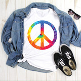 Tie Dye Peace Sign Hippie Sublimation Transfer