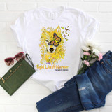 Yellow Ribbon Endometriosis Awareness Wolf Watercolor Sublimation Transfer