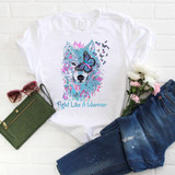 Pink and Blue Ribbon Awareness Wolf Watercolor Sublimation Transfer