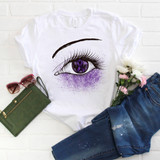 Purple Ribbon Awareness Glitter Eye Sublimation Transfer