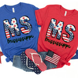 MS Stars & Stripes DTF Heat Transfer