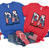 PA Stars & Stripes DTF Heat Transfer