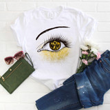 Gold Ribbon Awareness Glitter Eye Sublimation Transfer