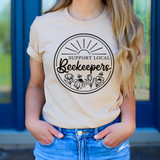 Support Local Beekeepers DTF Heat Transfer - T-shirt design with sun, bees, and flowers illustration for promoting local beekeepers.
