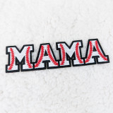MAMA Baseball Embroidered Patch, embroidered patch featuring the word 'MAMA' with baseball stitching details.