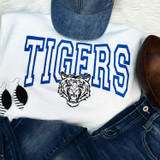 Tigers Royal Blue PUFF Screen Print Heat Transfer