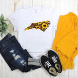 North Carolina Leopard Sunflower Sublimation Transfer