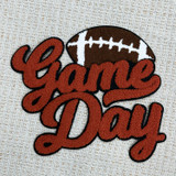 RED ORANGE Game Day Football Chenille Patch