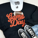 Red Orange Game Day Football Chenille Patch, a textured patch featuring a football with the words 'Game Day' in bold red chenille embroidery.