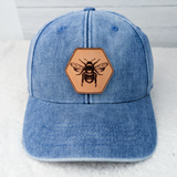 Bee Leather Hat Patch
