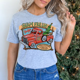 Farm Fresh Christmas Trees Red Truck DTF Heat Transfer