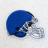 BLUE Football Helmet Hat/Pocket Chenille Patch, embroidered patch with a blue football helmet design.