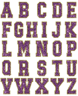 Purple  Glitter Letters Sticker Sheet