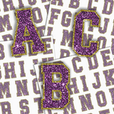 Purple  Glitter Letters Sticker Sheet